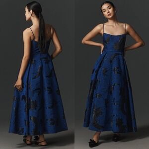NWT ML Monique Lhuillier Nicolette Midi Dress Anthropologie $695 - Size 4